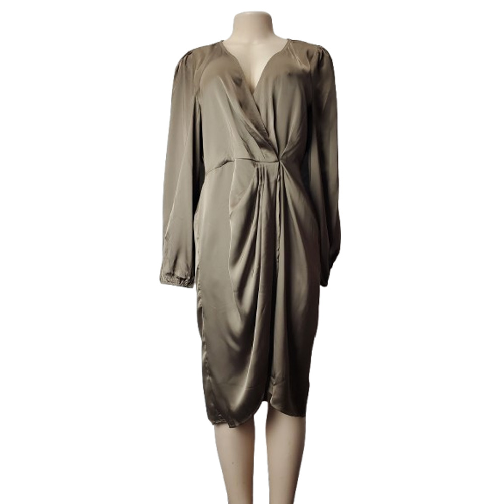 Shein women's bronze wrap dress size L